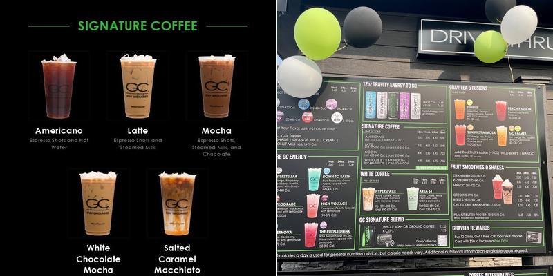 Gravity Coffee Menu