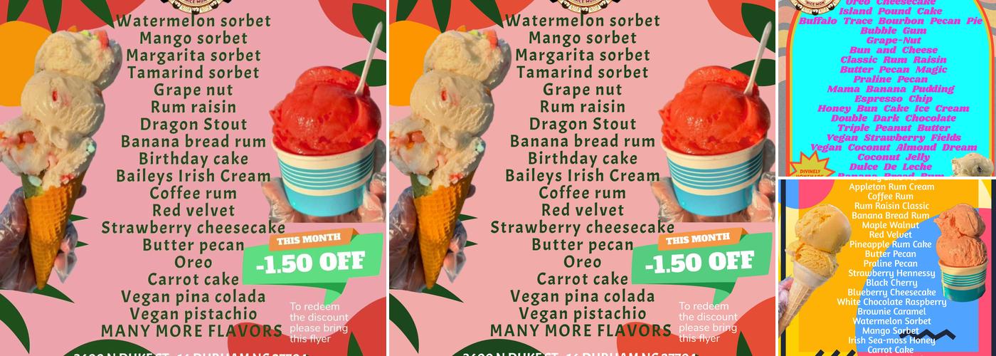 Localicious Caribbean Ice Cream Menu