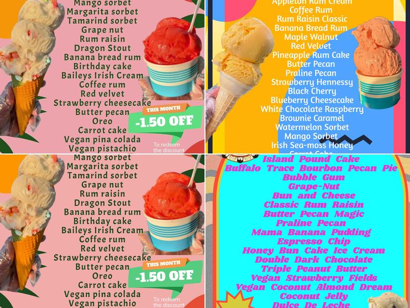 Localicious Caribbean Ice Cream Menu
