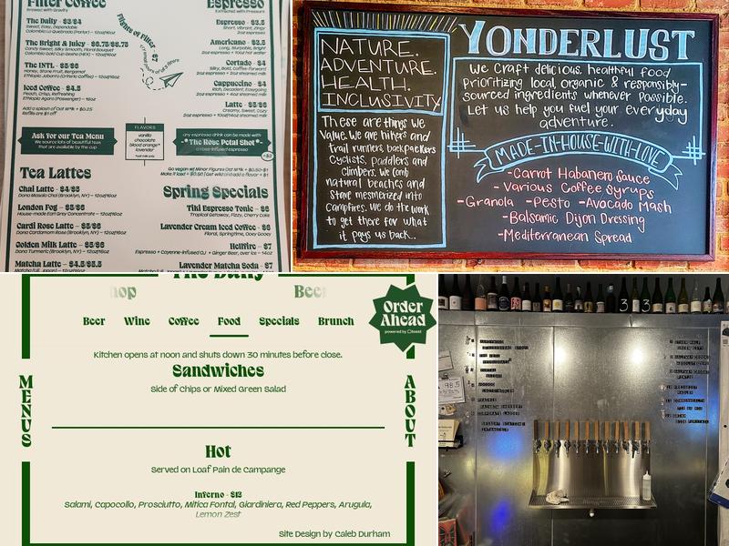 Yonder Coffee Menu