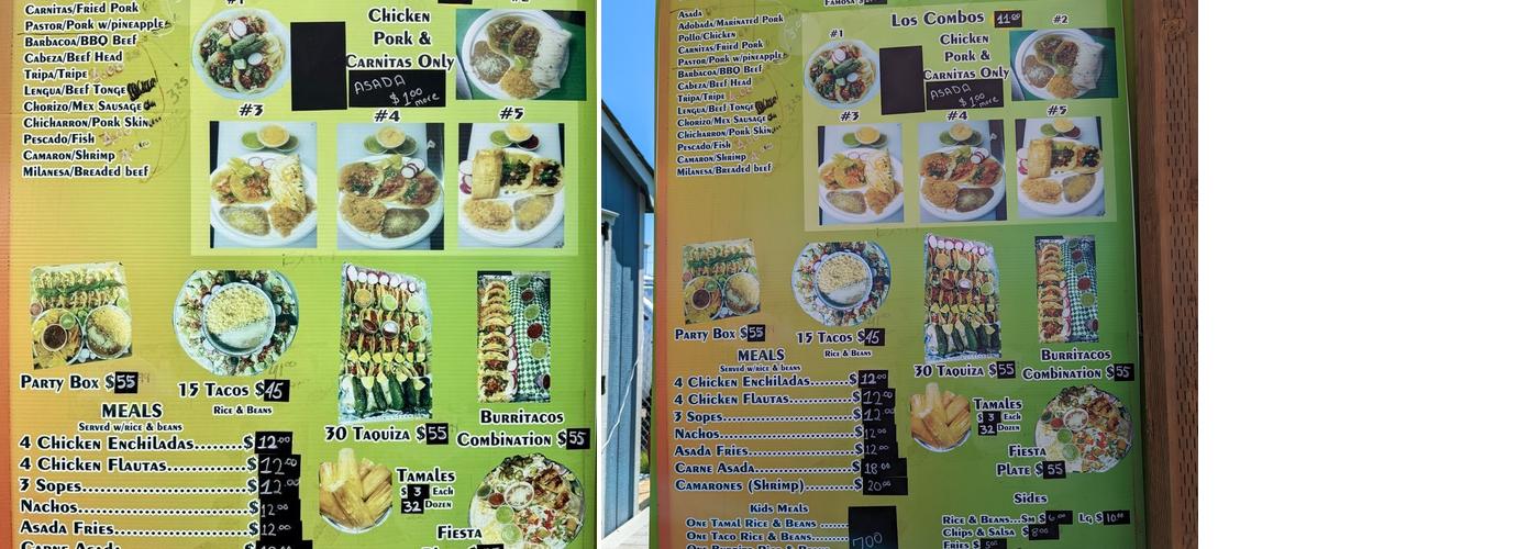 Los Costenos Menu
