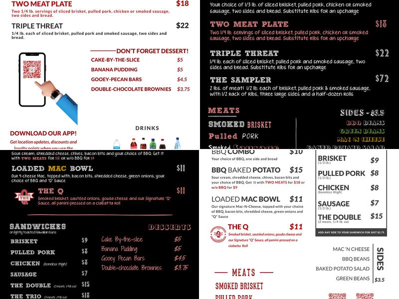 Cake-N-Que Menu