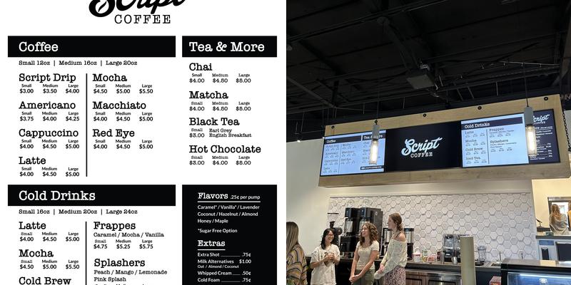 Script Coffee Menu