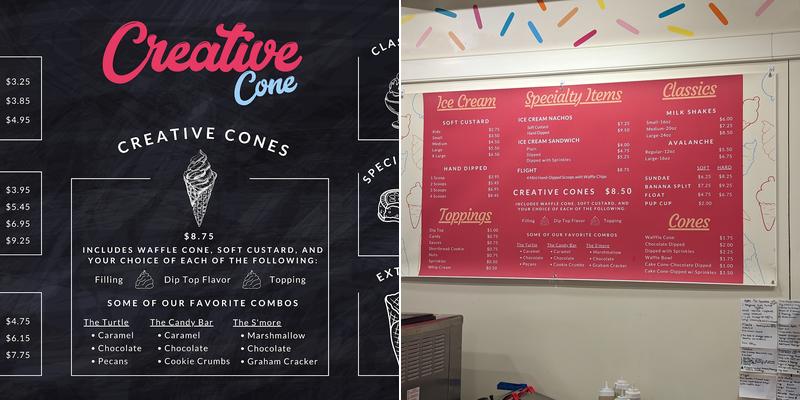 Creative Cone Menu