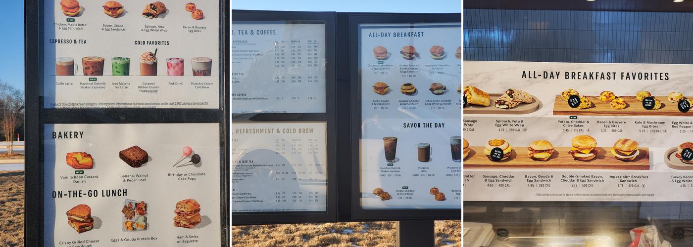 Starbucks Menu