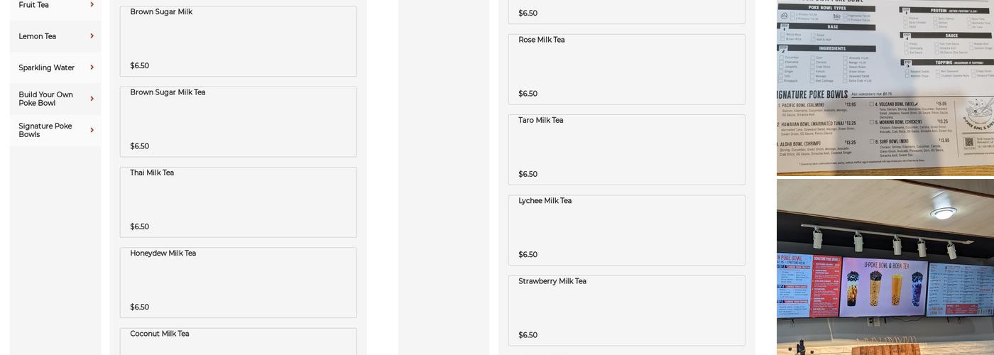 U-POKE BOWL & BOBA TEA Menu