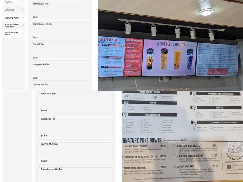 U-POKE BOWL & BOBA TEA Menu