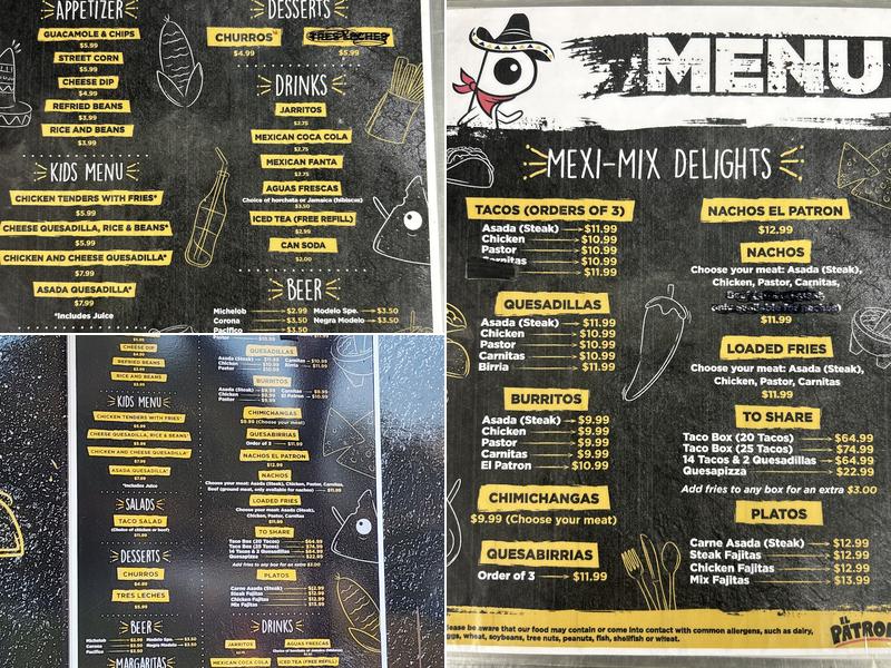 El Patron Menu