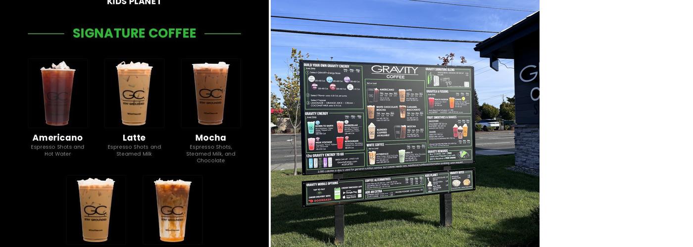 Gravity Coffee Menu