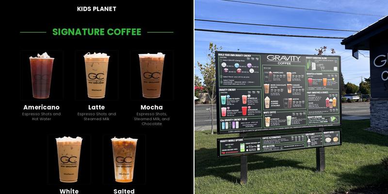 Gravity Coffee Menu