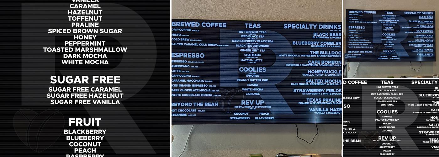 Renew Coffee Menu