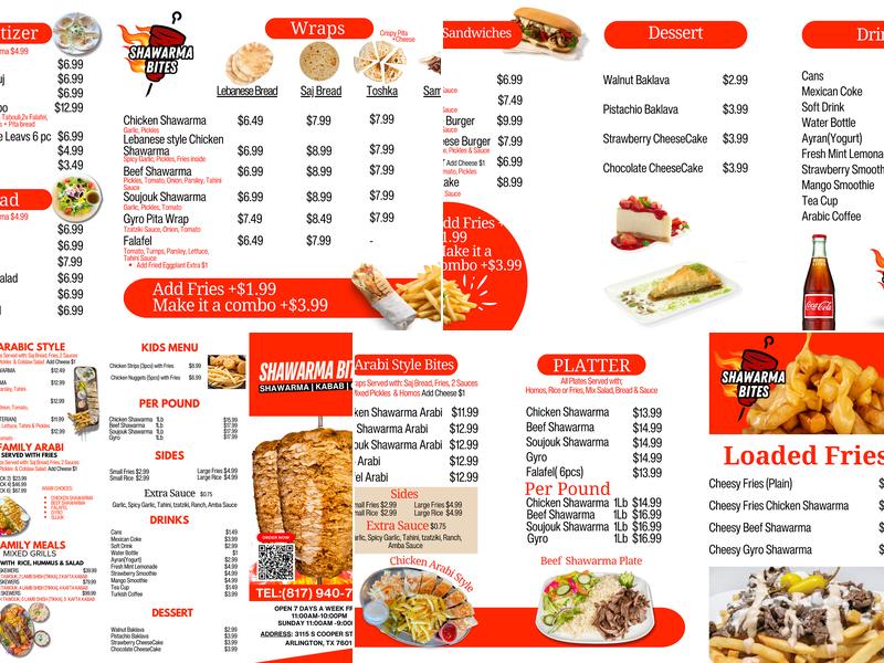 Shawarma Bites Menu