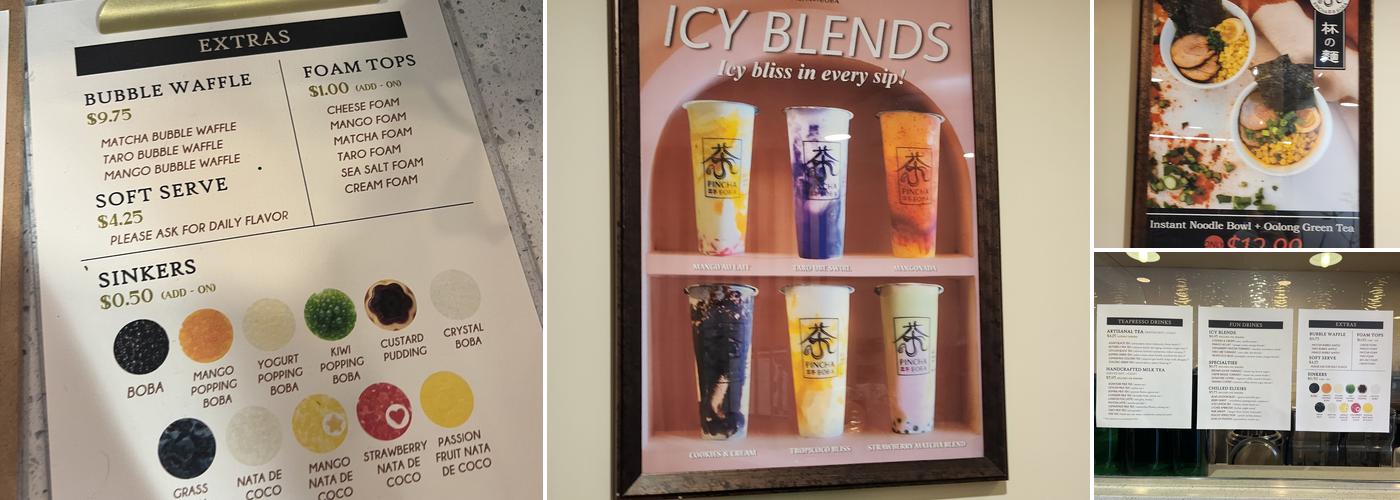 Pincha Boba Menu
