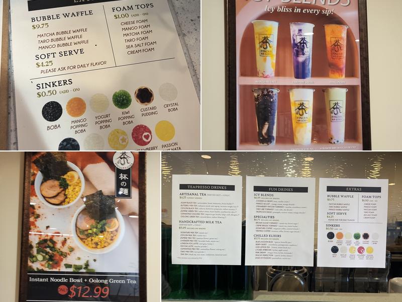 Pincha Boba Menu