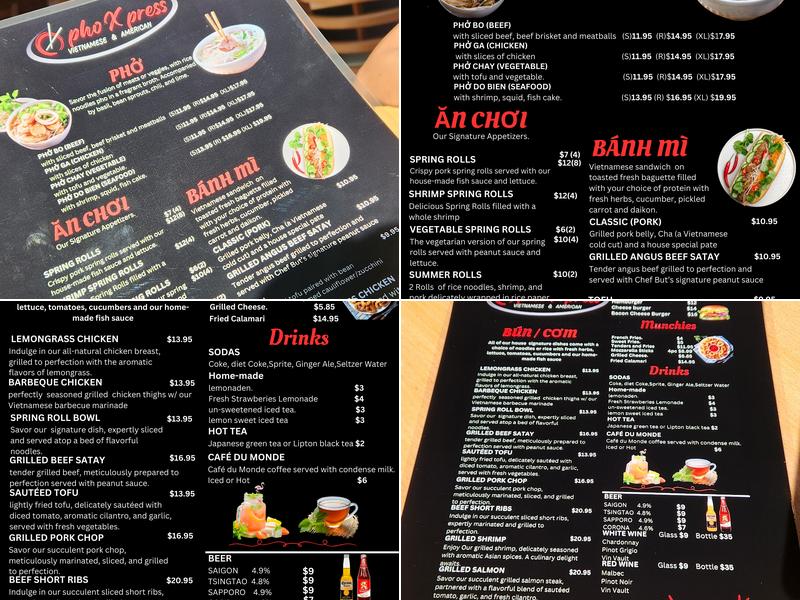Pho Xpress Menu
