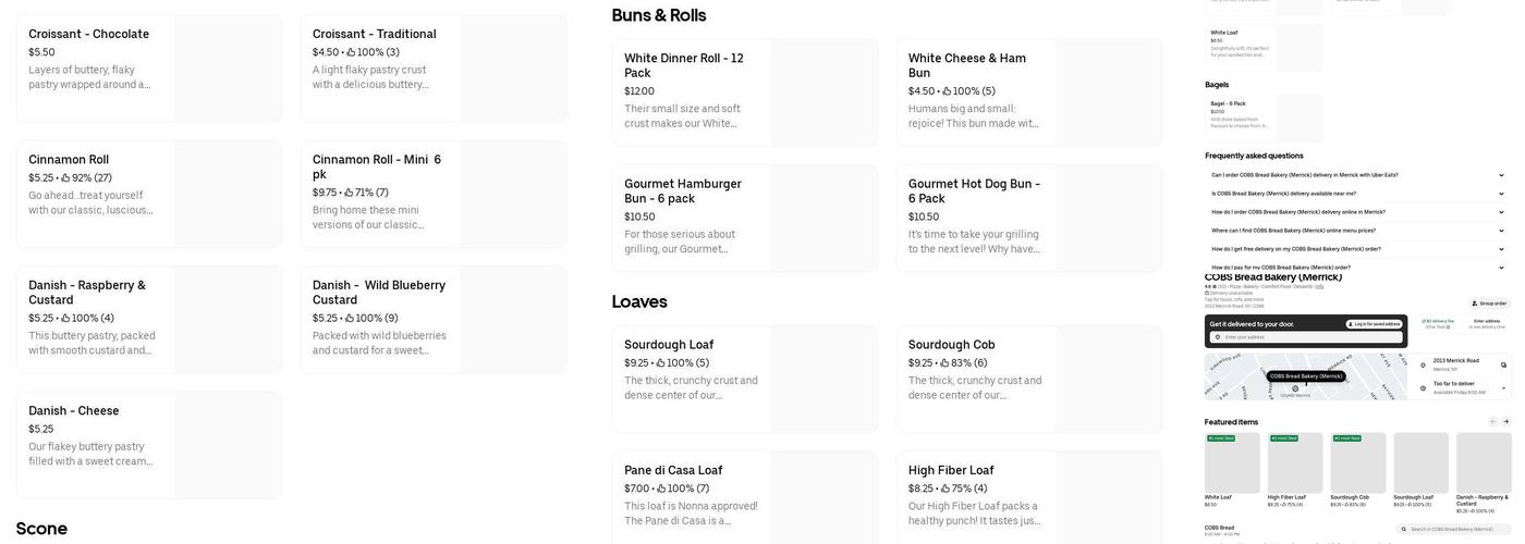 COBS Bread Merrick Menu
