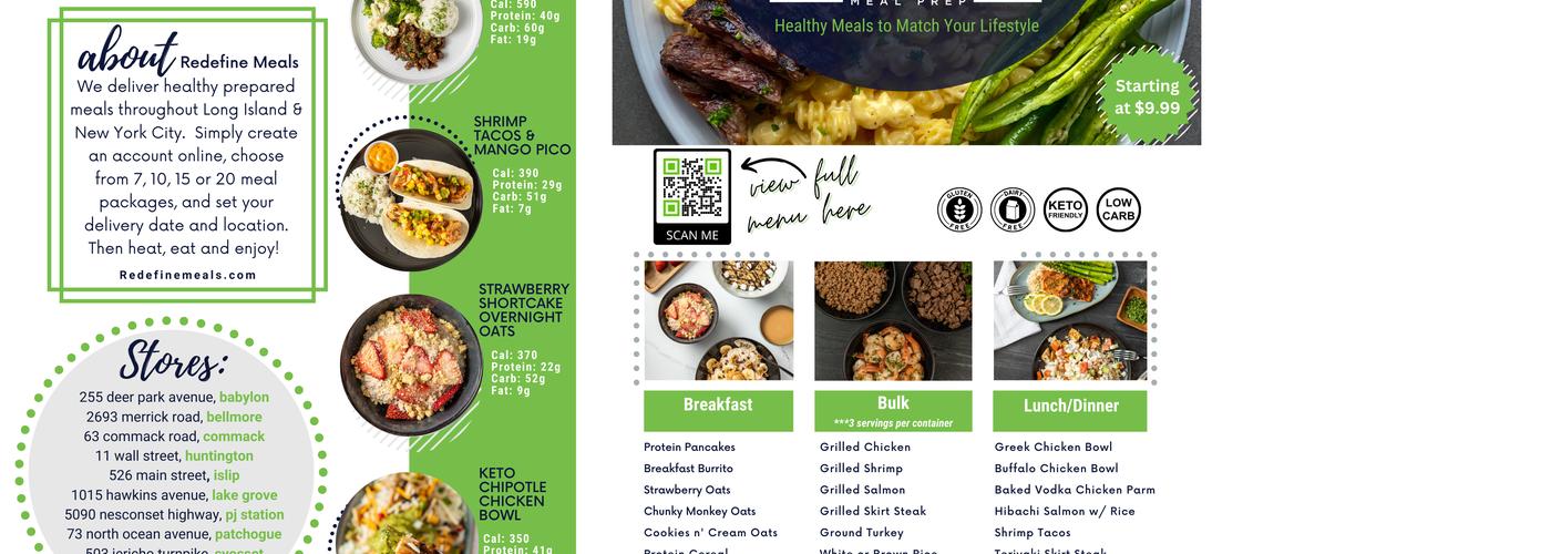 Redefine Meals Menu