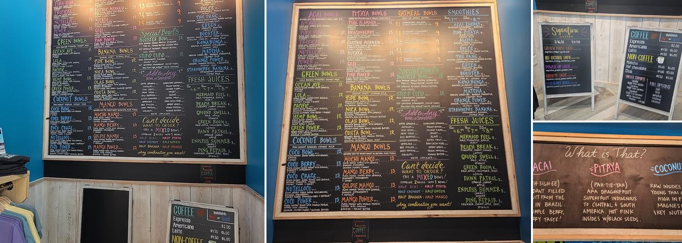 Playa Bowls Menu