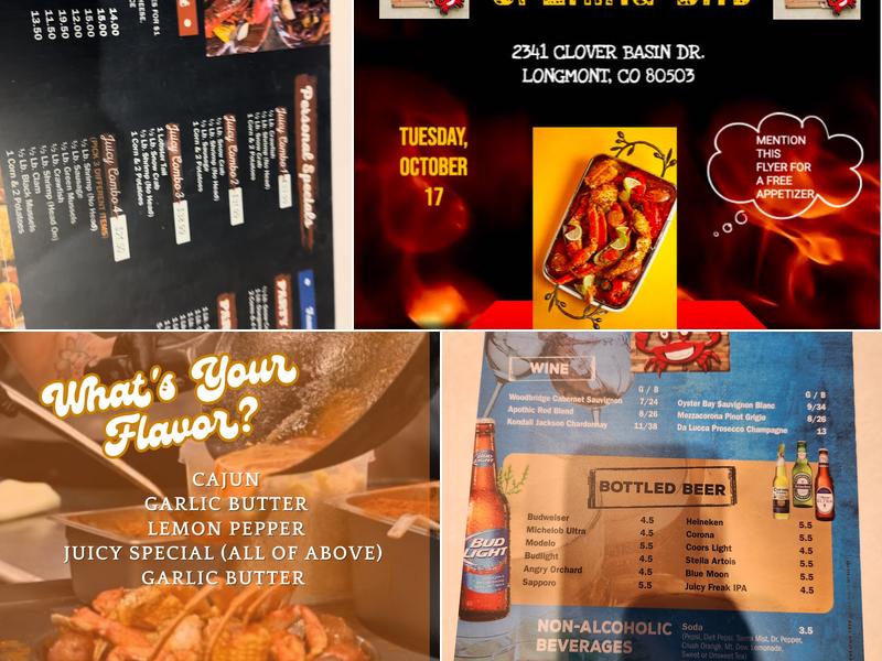 The Juicy Seafood Menu