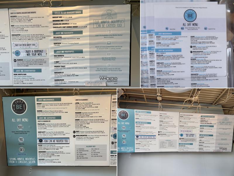 Just BE Kitchen Menu