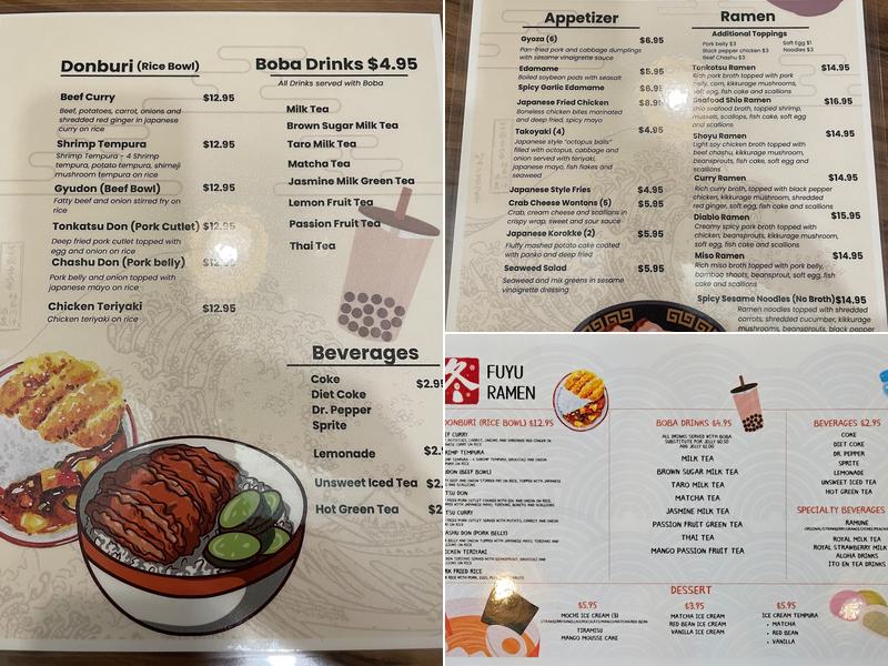 Fuyu Ramen Menu