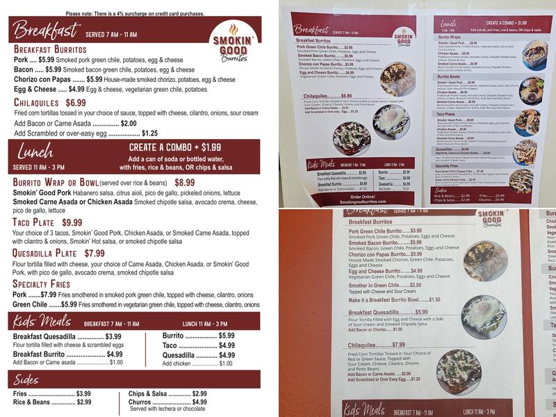 Smokin’ Good Burritos Menu