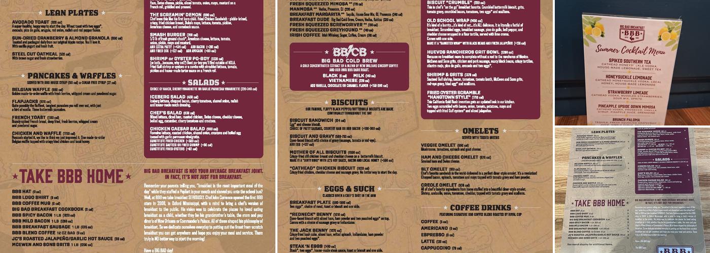 Big Bad Breakfast - Madison Menu