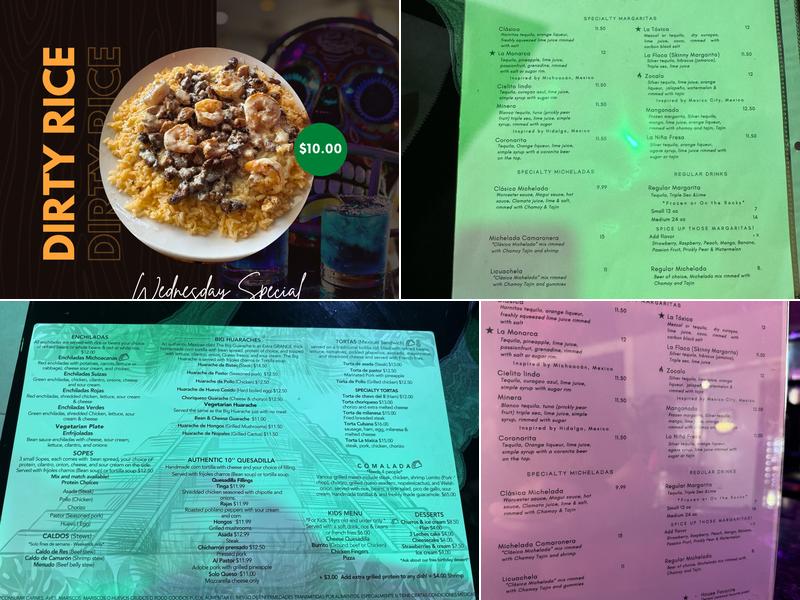 Made in Mexico Tacos and Tequila. Menu