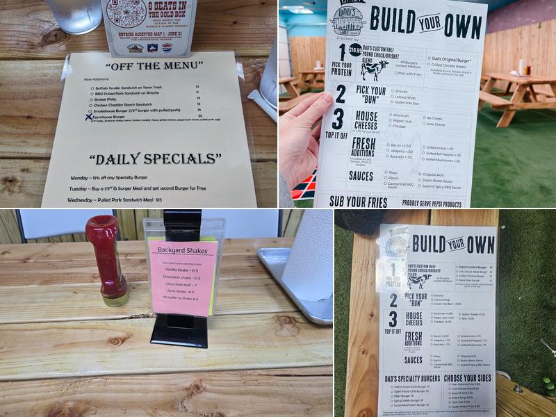 Dad's Backyard Grill Menu