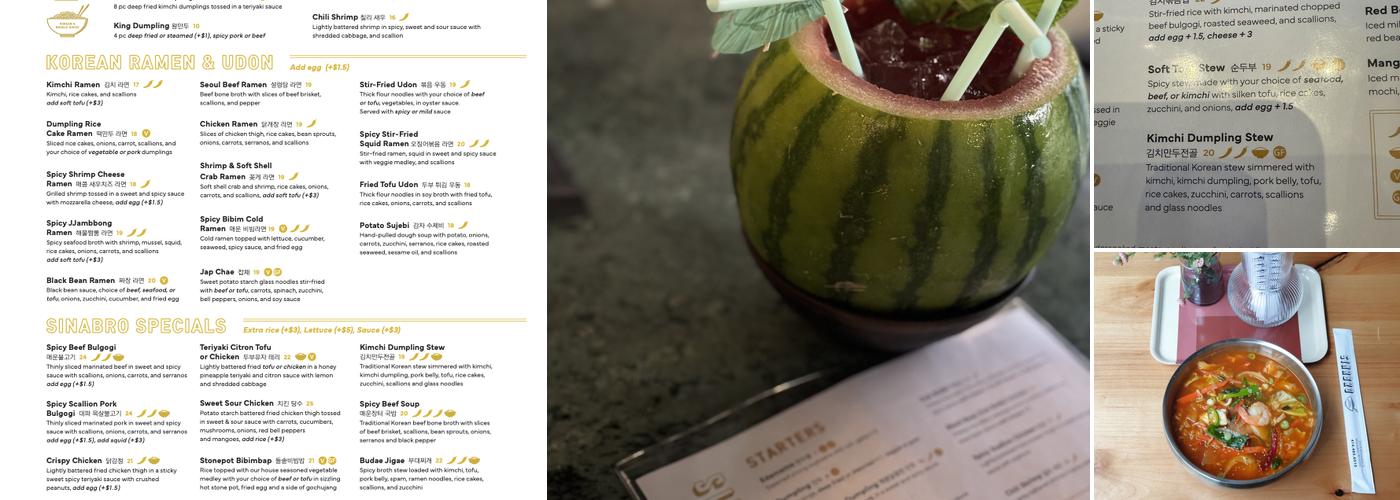 Sinabro Menu