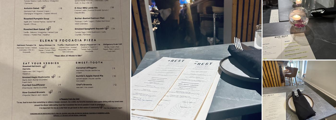 Rize + Rest Menu