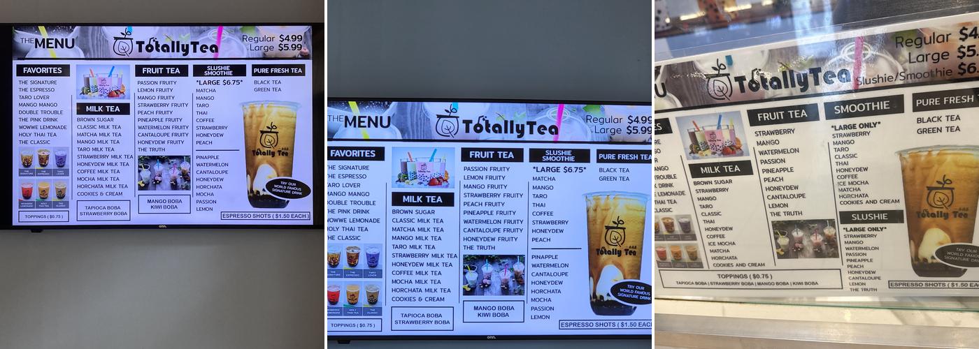 Totally Tea Menu