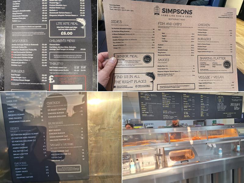 Simpsons Fish and Chips Menu