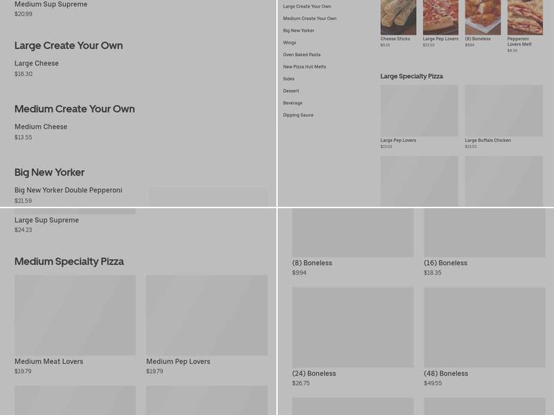 Pizza Hut Menu