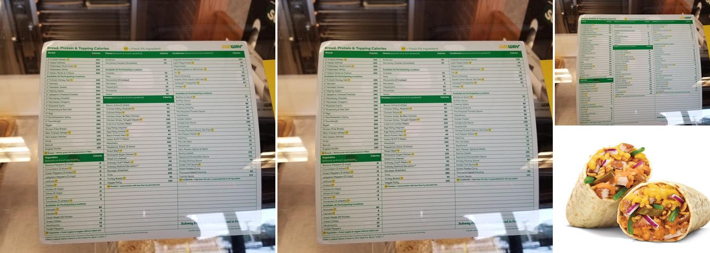 Subway Menu
