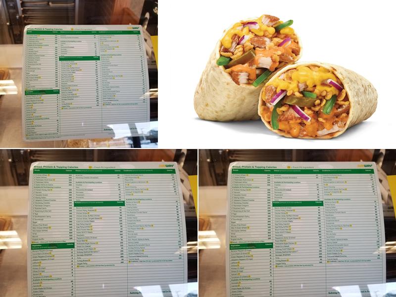 Subway Menu