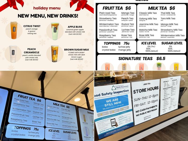 JODO TEA Menu