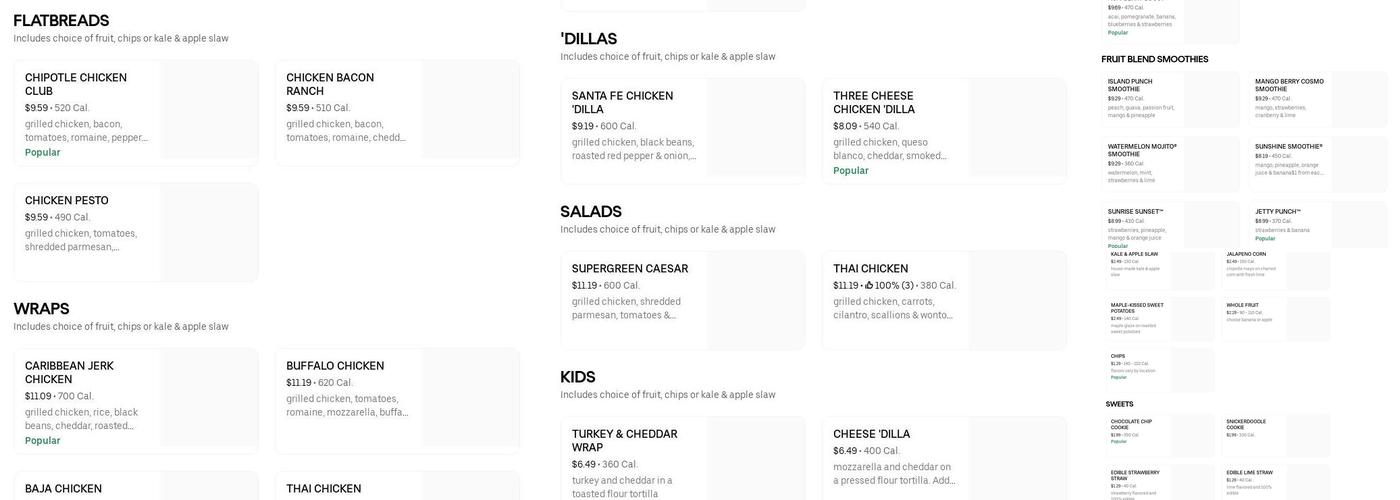 Tropical Smoothie Cafe Menu