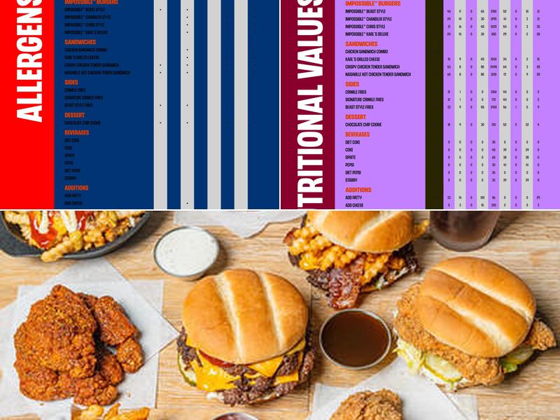 MrBeast Burger Menu