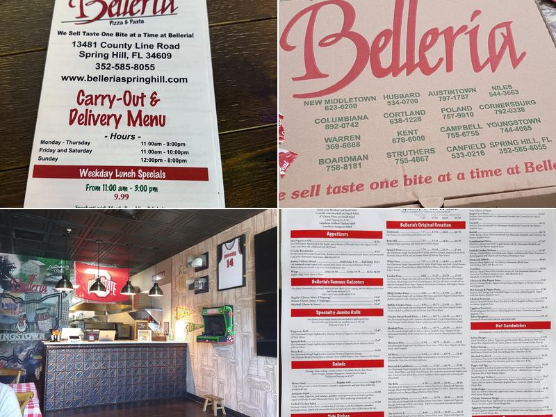 Belleria Pizza & Pasta Menu