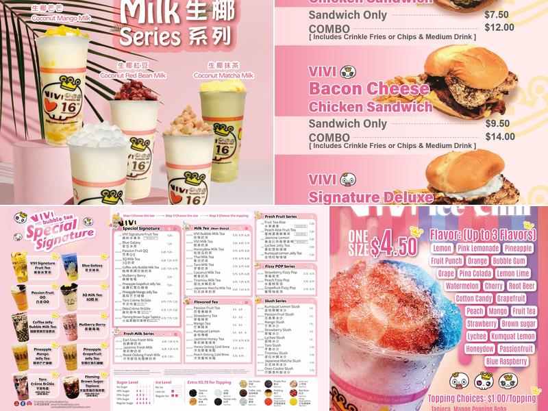 Vivi Bubble Tea Menu