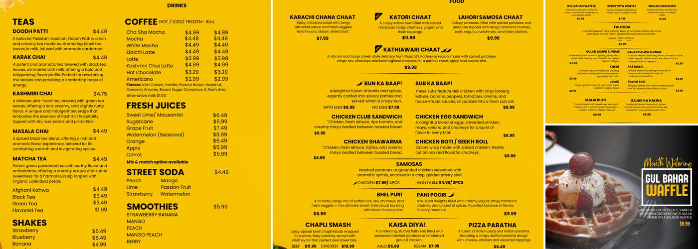 Cha Sha & Coffee Menu