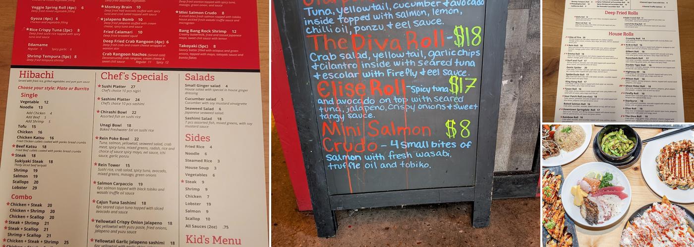 Rein Sushi and Hibachi Menu