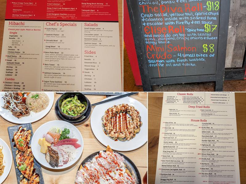 Rein Sushi and Hibachi Menu
