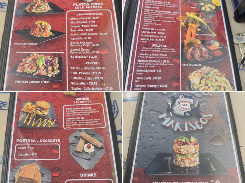 El wero mariscos Menu
