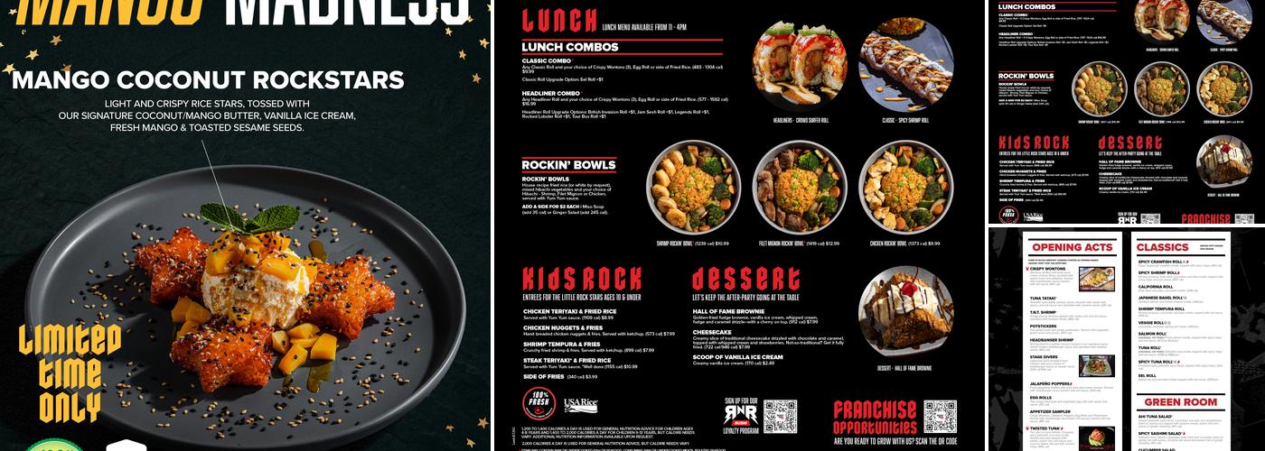 Rock N Roll Sushi Menu
