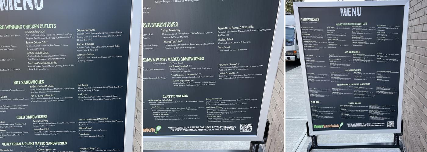Super Sandwich Menu