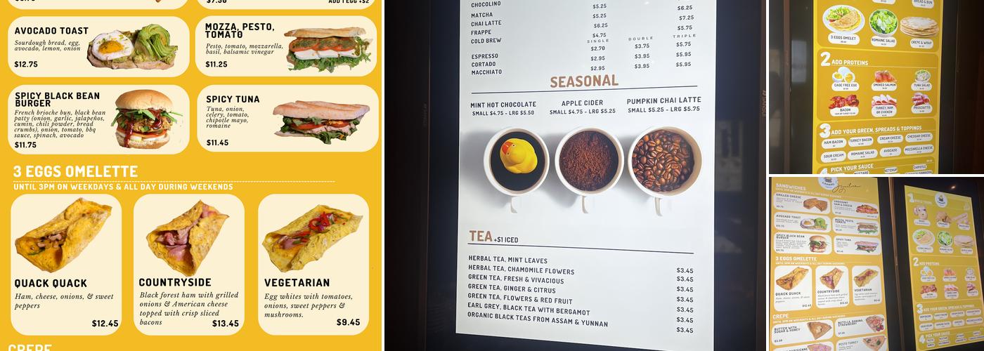 Canard Café Bar Stamford Menu