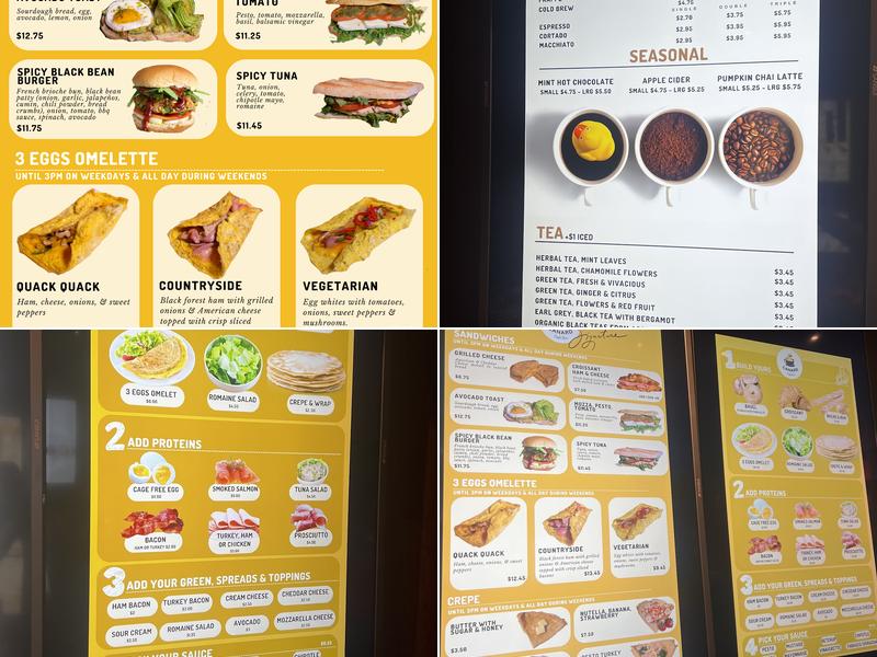 Canard Café Bar Stamford Menu