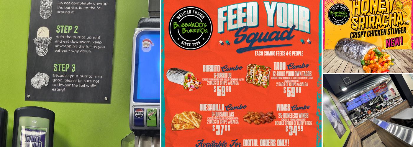 Bubbakoo's Burritos Menu